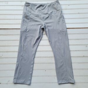 RBX Active Leggings Womens Light Gray Compression Pull On Cropped Sz M